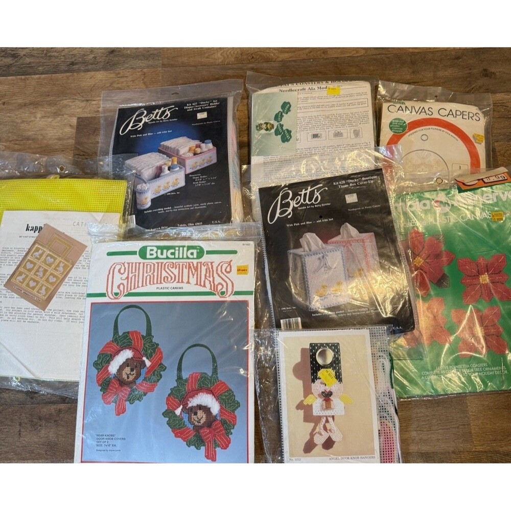 Huge Lot Cross Stitch Kits Vintage Holiday 8 Different Crafts Crafting